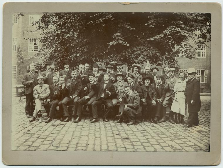 Students and the Concert artistes in front of Regensen College, Denmark